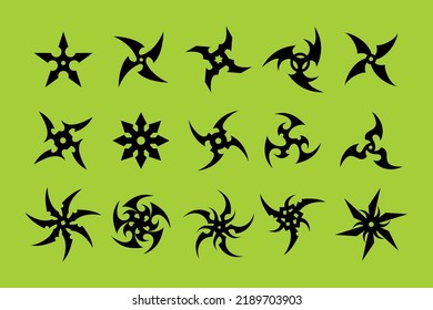 Free Vector  Ninja star collection with flat design