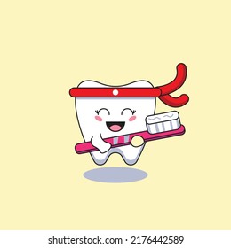 ninja tooth icon vector illustration, for dental health. good for children, children's health.