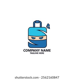 ninja travel logo design vector