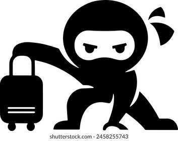 Ninja with travel theme for icon or logo vector design