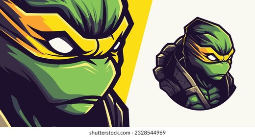 Ninja Turtle Logo Mascot: Powerful Vector Graphic for Elite Gaming Teams and Sports