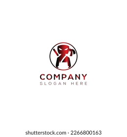 Ninja vector art logo design