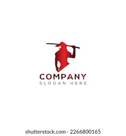 Diseño del logotipo de arte vector Ninja