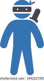 icono de color de glifo vectorial ninja