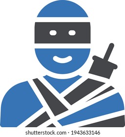 icono de color de glifo vectorial ninja