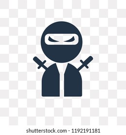 Ninja vector icon isolated on transparent background, Ninja transparency concept can be used web and mobile