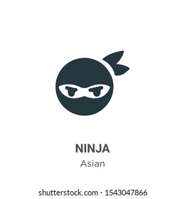 Ninja vector icon on white background. Flat vector ninja icon symbol sign from modern asian collection for mobile concept and web apps design.