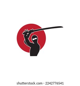 ninja vector illustration for an icon, symbol or logo. ninja logo silhouette