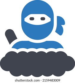ninja  Vector illustration on a transparent background. Premium quality symmbols. Glyphs vector icons for concept and graphic design. 
