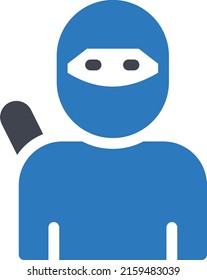 ninja  Vector illustration on a transparent background. Premium quality symmbols. Glyphs vector icons for concept and graphic design.