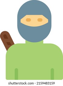 ninja Vector illustration on a transparent background. Premium quality symmbols. Line Color vector icons for concept and graphic design.