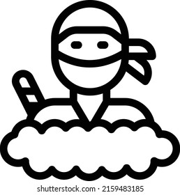 ninja Vector illustration on a transparent background. Premium quality symmbols. Thin line vector icons for concept and graphic design.