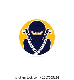 Ninja vector logo design template.