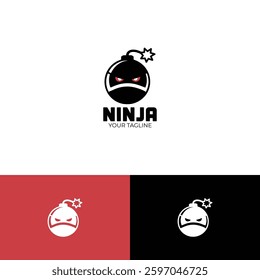 Ninja vector logo design template