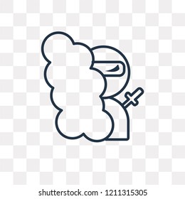 Ninja vector outline icon isolated on transparent background, high quality linear Ninja transparency concept can be used web and mobile