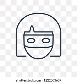 Ninja vector outline icon isolated on transparent background, high quality linear Ninja transparency concept can be used web and mobile
