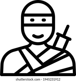 ninja vector thin line icon