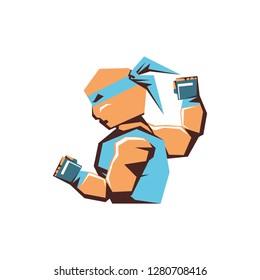 ninja video game isolated icon