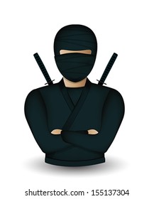 Ninja warrior avatar on white background