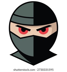 Ninja warrior cartoon logo vector art style
