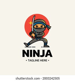 Ninja warrior character logo template