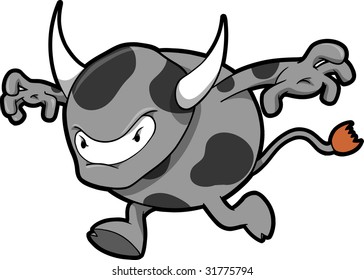 Ilustración de vectores de vacas guerreras Ninja