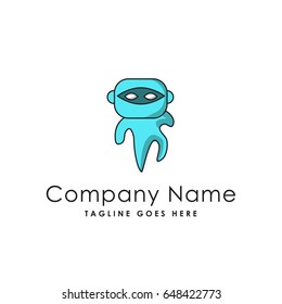 ninja warrior cute logo icon design template