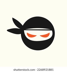 Ninja warrior head icon. Simple ninja head logo