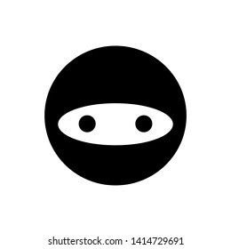 Ninja warrior icon. Simple black serious ninja head logo.