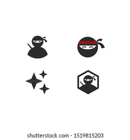Ninja warrior icon. Simple black ninja logo illustration design