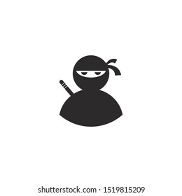 Ninja warrior icon. Simple black ninja logo illustration design