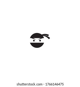 Ninja warrior icon. Simple black ninja head logo illustration design