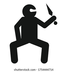 Ninja warrior icon. Simple illustration of ninja warrior vector icon for web design isolated on white background