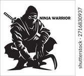 Ninja Warrior logo black and white