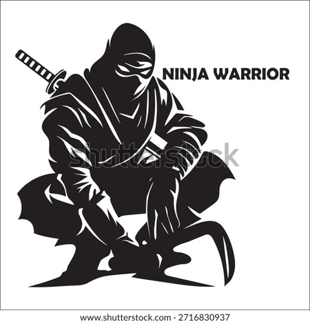 Ninja Warrior logo black and white