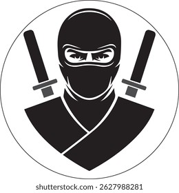 Logotipo del guerrero ninja, icono ninja 