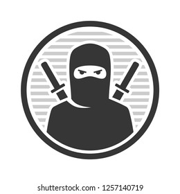 Ninja Warrior Logo Icon on White Background. Vector