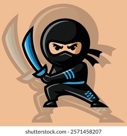 Ninja warrior logo mascot design