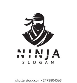 Ninja warrior logo. Simple black ninja icon illustration design