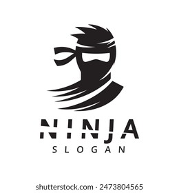 Ninja warrior logo. Simple black ninja icon illustration design