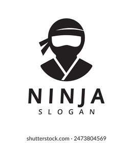 Ninja warrior logo. Simple black ninja icon illustration design