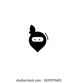ninja cabeza vectorial del logo guerrero Ninja con espada acapuntur