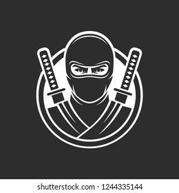 Vector del logo guerrero Ninja. Icono de Saboteur