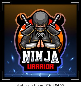 Ninja warrior mascot. esport logo design