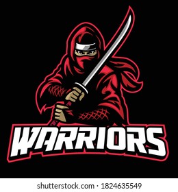 ninja warrior mascot hold the sword