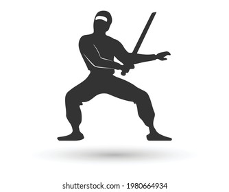 Ninja warrior mascot logo vector
