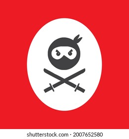 Ninja warrior mascot logo vector.