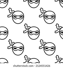 Ninja warrior seamless pattern vector illustration.