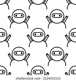 Ninja warrior seamless pattern vector illustration.