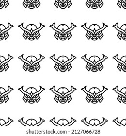 Ninja warrior seamless pattern vector illustration.